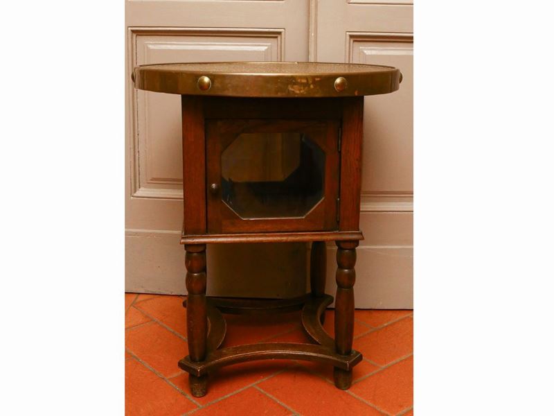 Tavolino in Rovere e Ottone