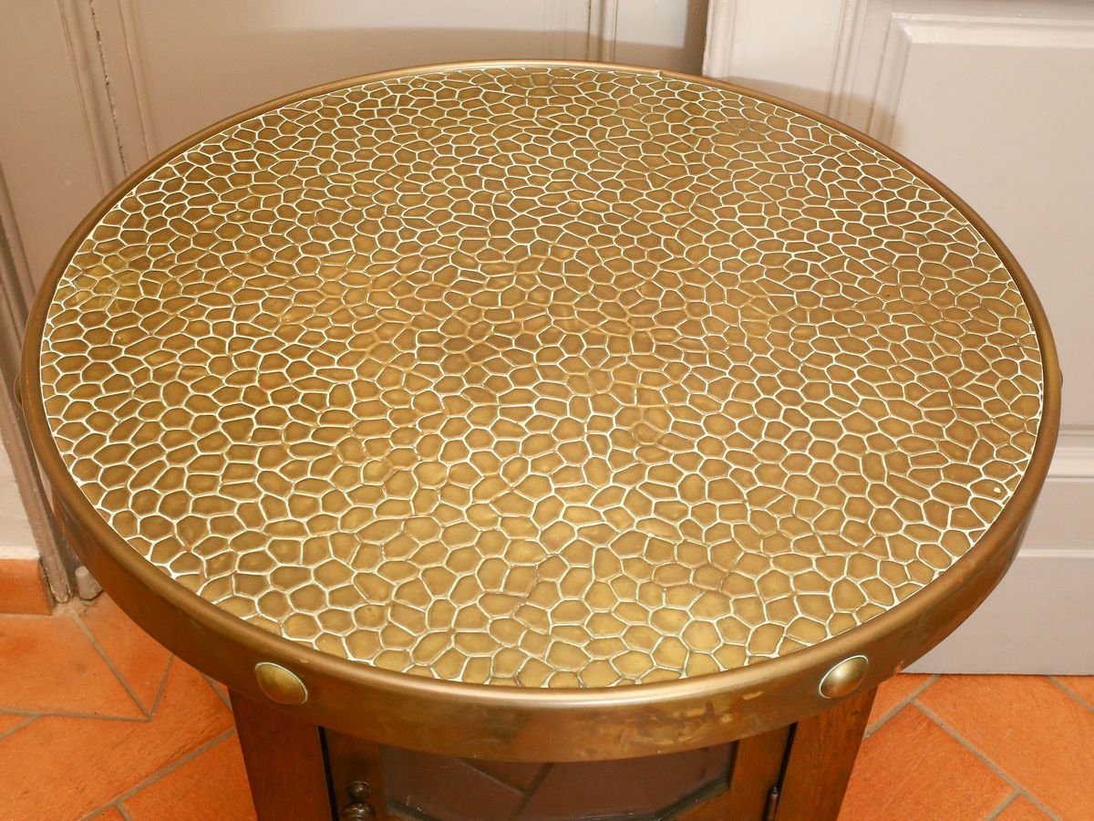Tavolino in Rovere e Ottone