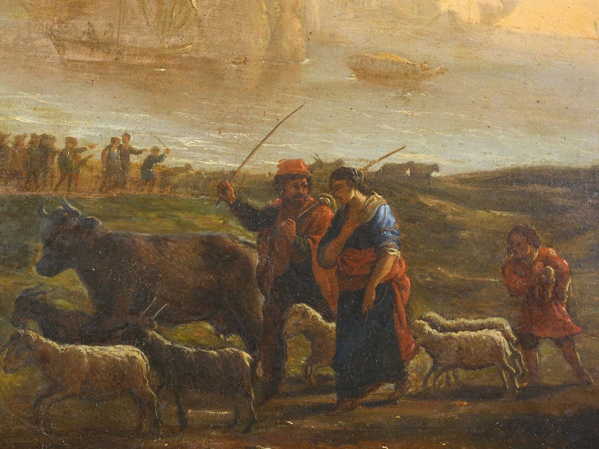 Pittore Francese Attivo a Roma - Veduta di Porto
