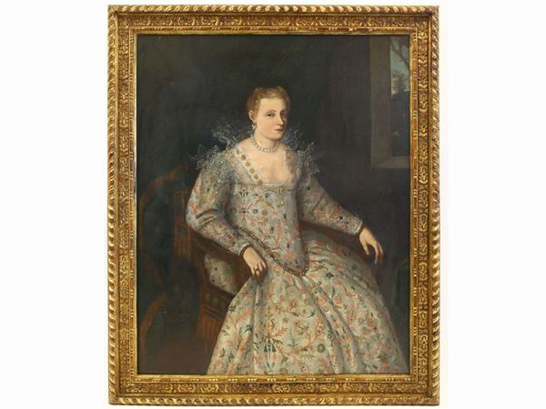 Bottega di Francesco Montemezzano - Portrait of a Gentlewoman in White Dress