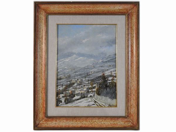 Giacomo Delcroix - Snow-covered landscape of Fiesole