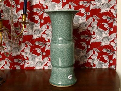 Coppia di Vasi in Ceramica Celadon Smaltata
