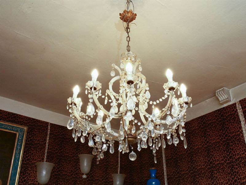 Lampadario Maria Teresa in Metallo e Cristallo