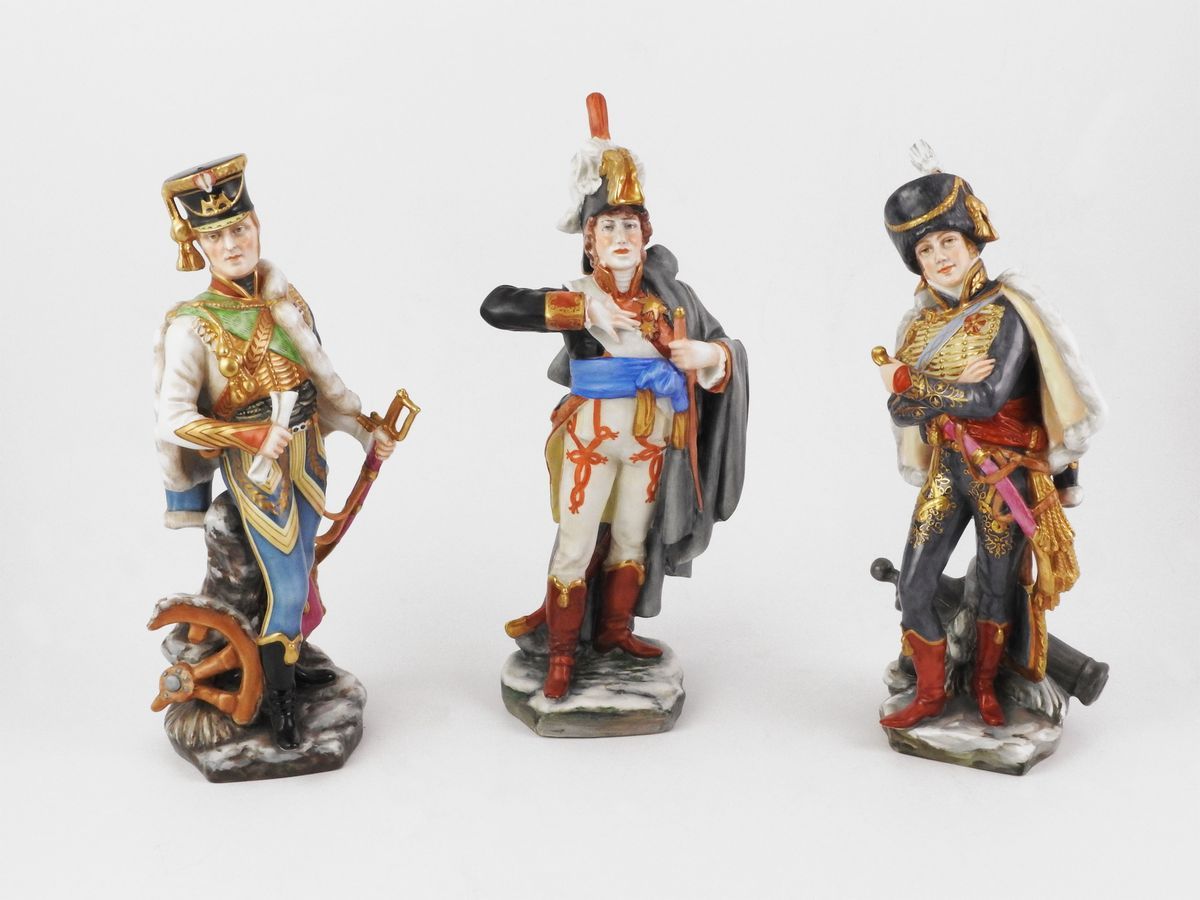 Serie di Sei Figure Napoleoniche in Porcellana Policroma, Richard Ginori