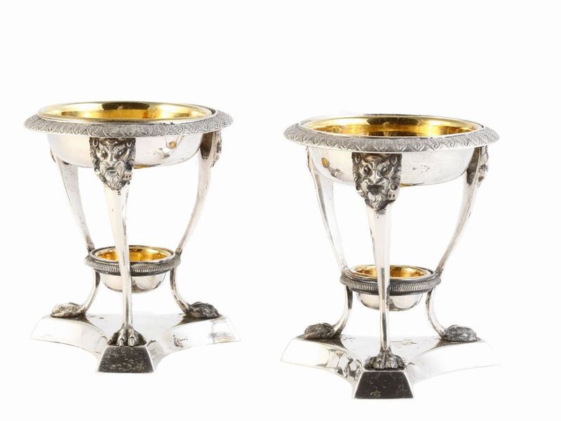 Coppia di Saliere in Argento