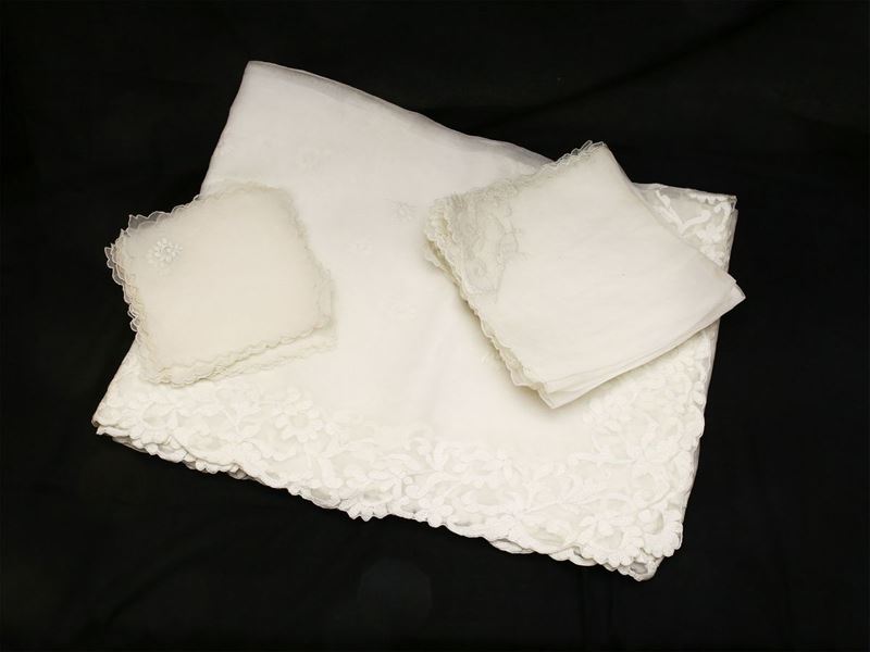 Tovaglia in Organza Bianca di Seta e Lino