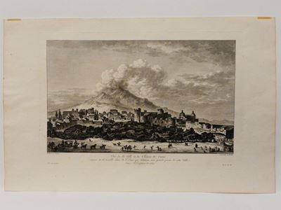 Vedute delle Rovine di Segesta, Agrigento e Taormina - Veduta di Catania Dopo L'eruzione del 1669