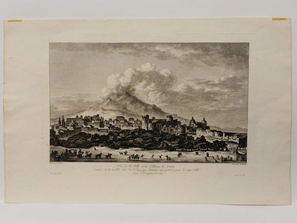 Jean Claude Richard de Saint-Non - Vedute delle rovine di Segesta, Agrigento e Taormina - Veduta di Catania dopo l'eruzione del 1669