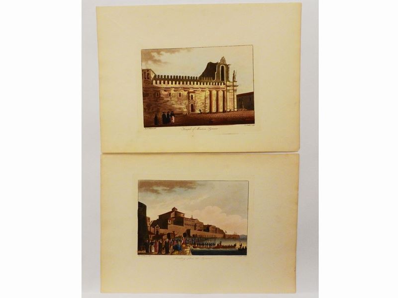 Joseph Constantine Stadler - Vedute di Siracusa, Dell'entrata Dell'orecchio di Dioniso e del Mont...