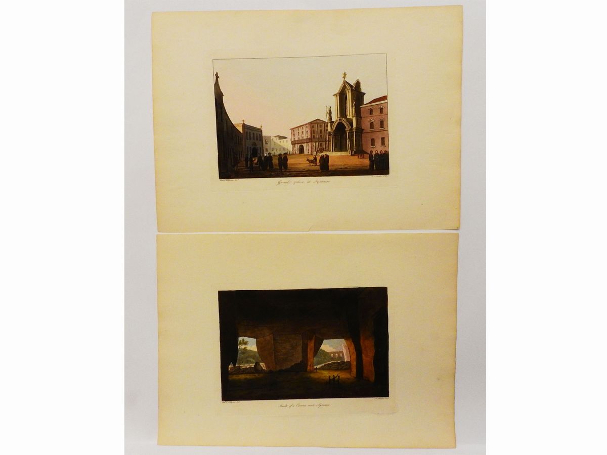 Joseph Constantine Stadler - Vedute di Siracusa, Dell'entrata Dell'orecchio di Dioniso e del Mont...