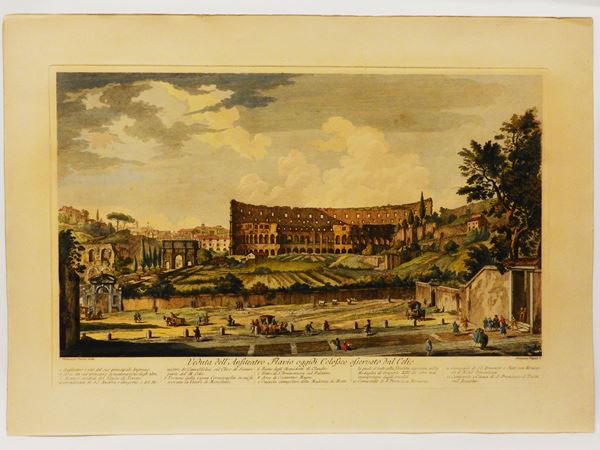 Giovanni Volpato - View of the Flavian Amphitheater today of the Colosseum observed from the Celio