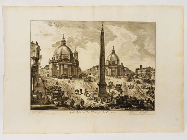Giovanni Battista Piranesi - Veduta di Piazza del Popolo 1750