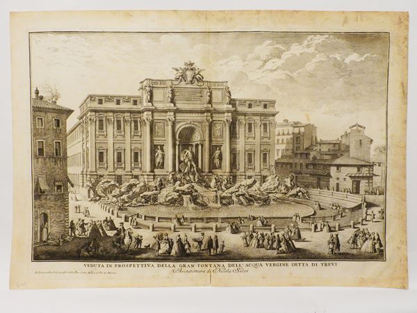 Giuseppe Vasi - Veduta in prospettiva della Gran Fontana dell'acqua Vergine detta di Trevi 1744