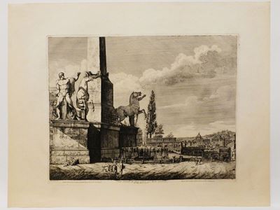 Veduta Generale dei Gran Colossi sul Monte Quirinale dal Volgo Monte Cavallo 1819