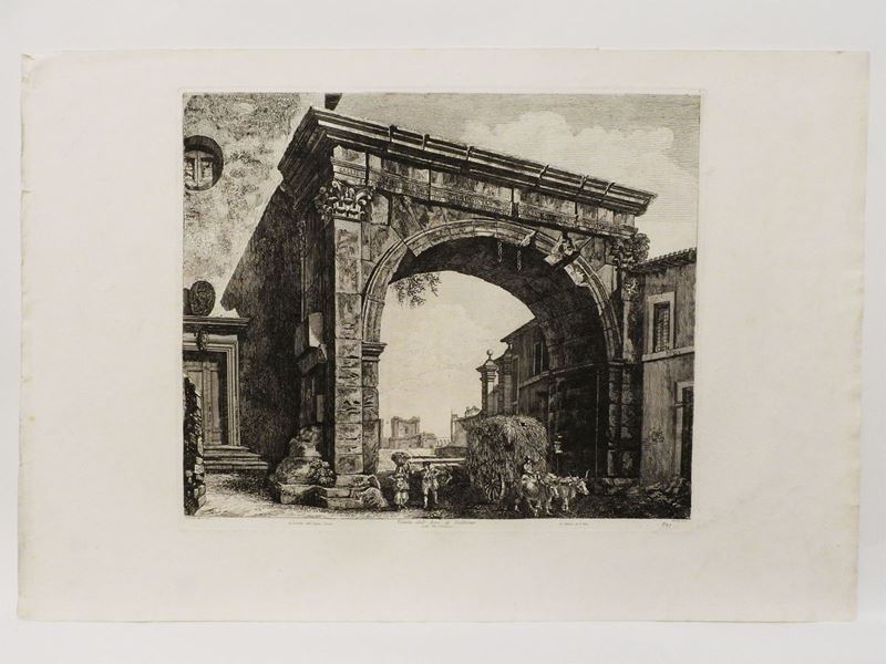 Luigi Rossini - Veduta Dell'arco di Gallieno nella Via Tiburtina
