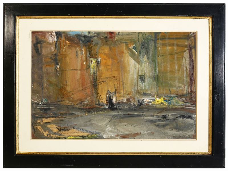 Folco Chiti Batelli - Veduta di Strada con Figura 1988