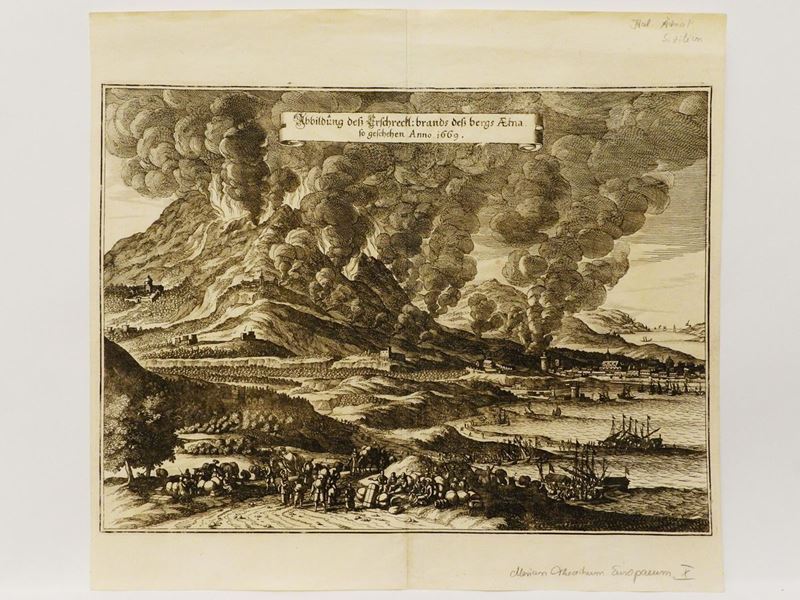 Abbildung Des Erschreckl. Brands Deß Bergs Aetna So Geschehen Anno 1669