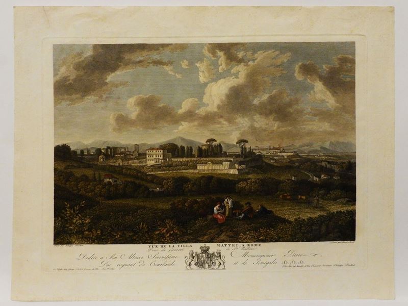 François Morel - Vue De la Villa Mattei a Rome