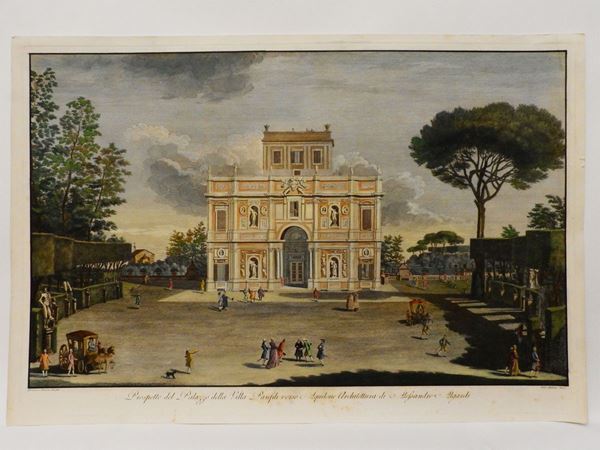 Carlo Antonini - Veduta del Palazzo della Villa Panfili verso Aquilone Architettura di Alessandro Algardi