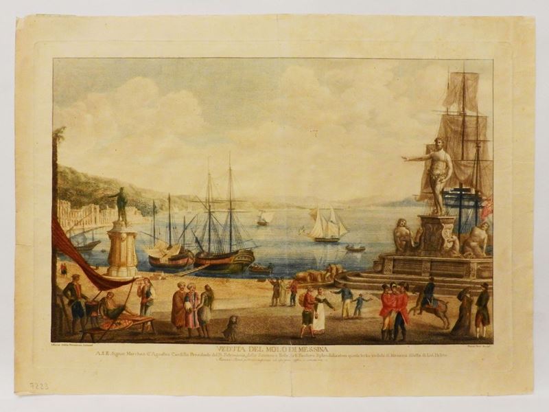 Mariano Bovi - Veduta del Molo di Messina