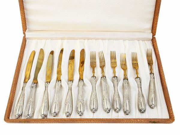 Silver plated cutlery set  - Auction Furniture, silvers, paintings and antique curiosities partly from Villa Mannelli - Maison Bibelot - Casa d'Aste Firenze - Milano