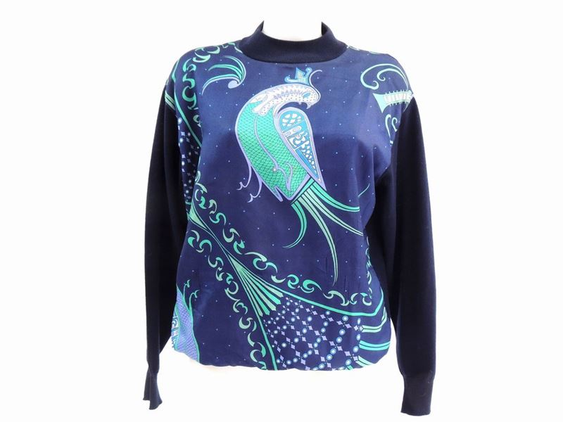 Maglia in Lana Blu e Seta, Emilio Pucci