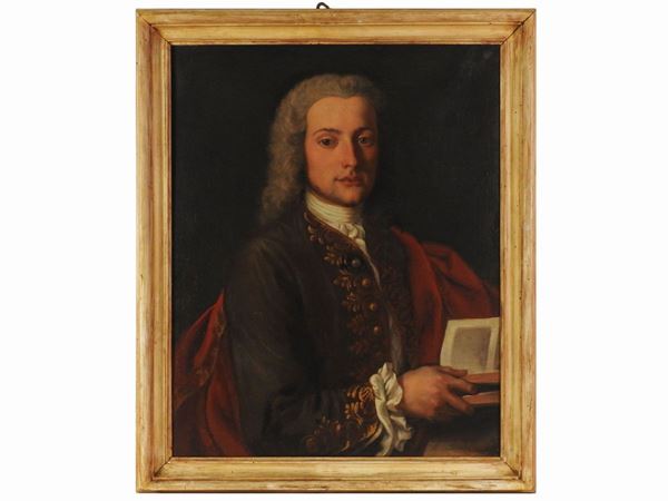 Scuola emiliana del XVIII secolo - Ritratto di gentiluomo con libro