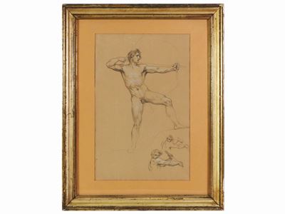 Studio Accademico di Nudo Maschile con Arco