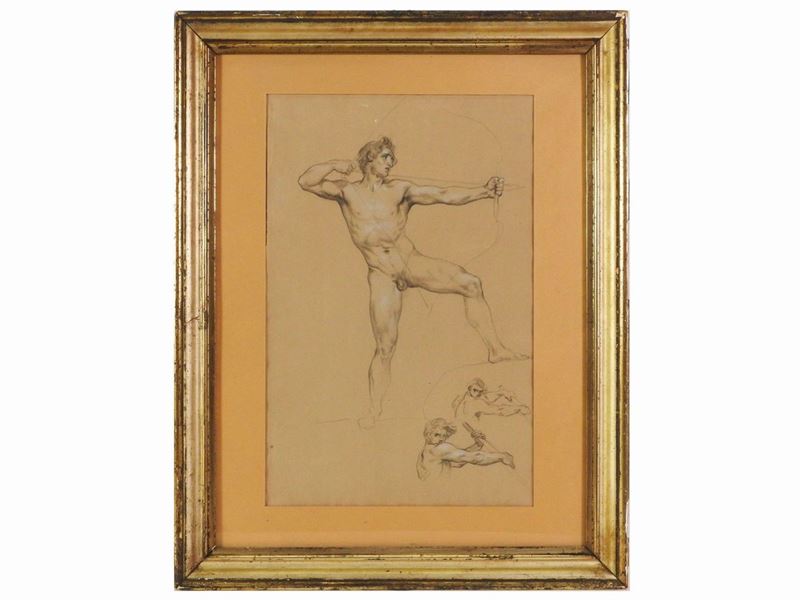 Studio Accademico di Nudo Maschile con Arco