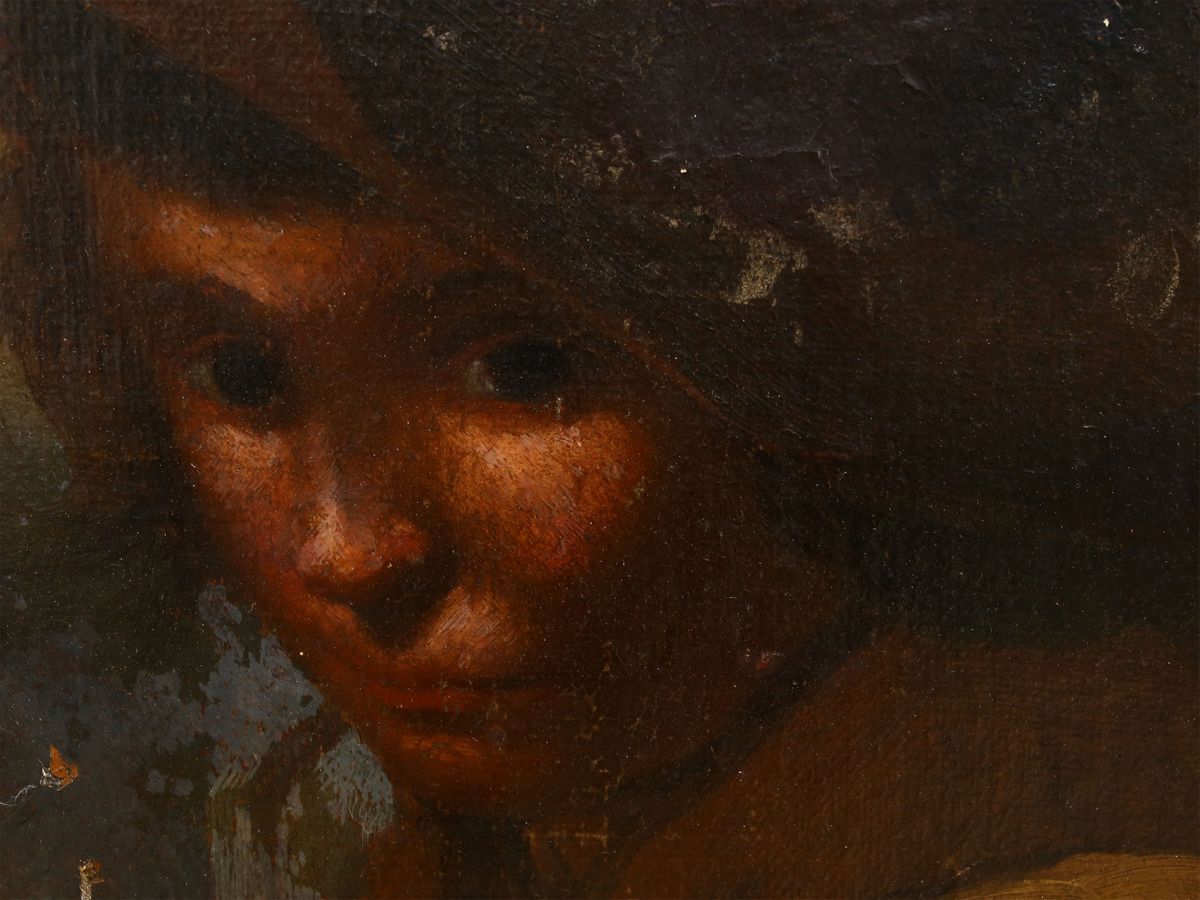 Scuola Romana del XVII Secolo - Ritratto di Fanciullo con Cappello