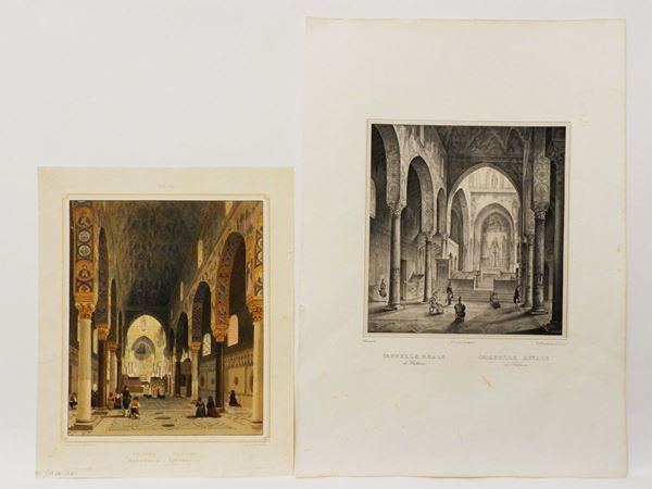 Vedute della Cattedrale di Palermo e altri monumenti