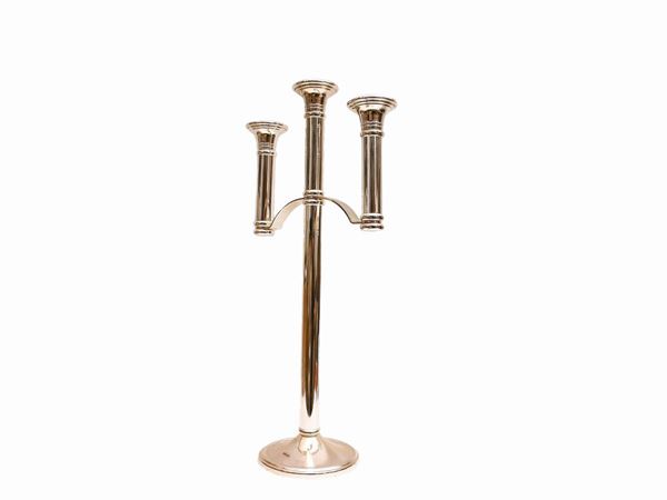 Large three-branched metal candlestick, Oakom