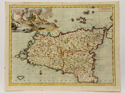 Carta Geografia Dell'isola di Sicilia 1762
