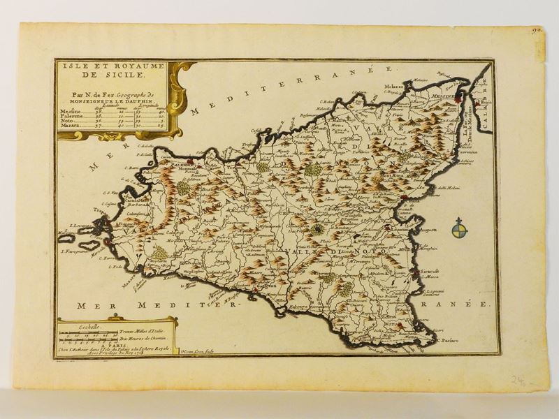Nicolas De Fer - Isle Et Royaume De Sicilie 1705