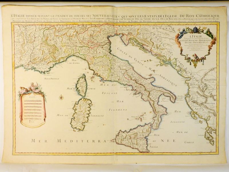 Alexis Hubert Jaillot - L'italie Distinguée Suivant L'estendue De Tous Les Estats