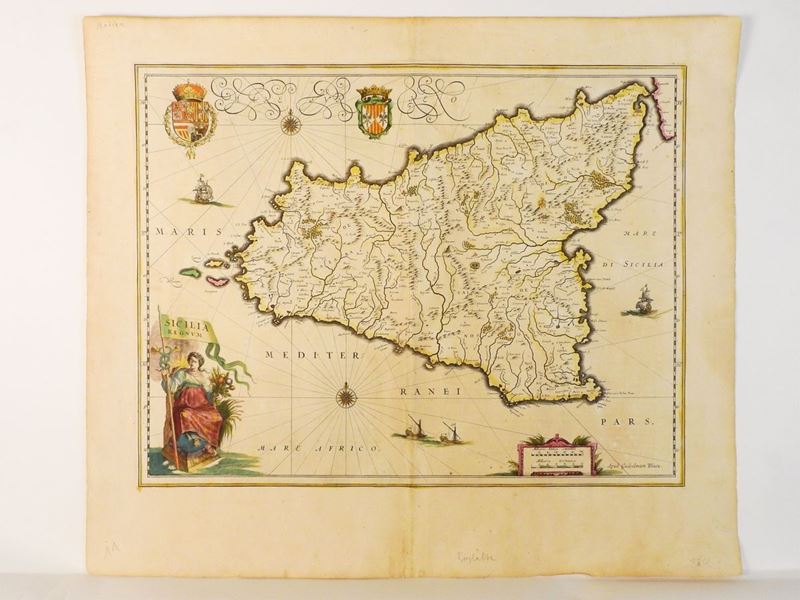 Willem Janszoon Blaeu - Sicilia Regnum 1640 Circa