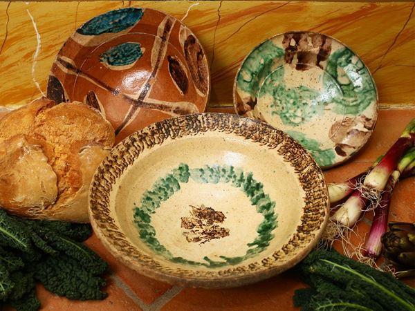 Three popular glazed terracotta bowls