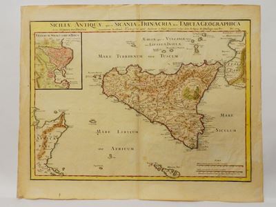 Siciliae Antiquae Quae Et Sicania Et Trinacria Dicta Tabula Geographica 1745