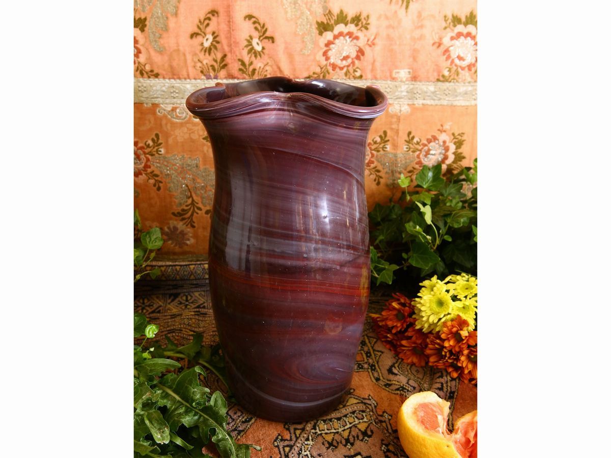 Grande Vaso in Ceramica Ad Imitazione del Calcedonio