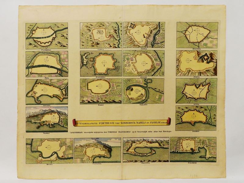 Cornelius II Danckerts - D'voornaamste Fortresse Van Koningryc Napels En Sisielie in Italie 1680