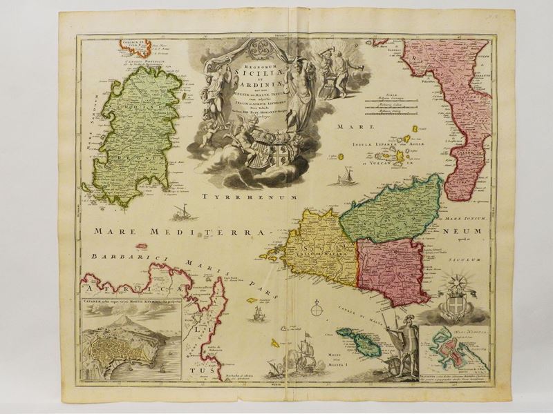 Johann Baptist Homann - Regnorum Siciliae Et Sardiniae