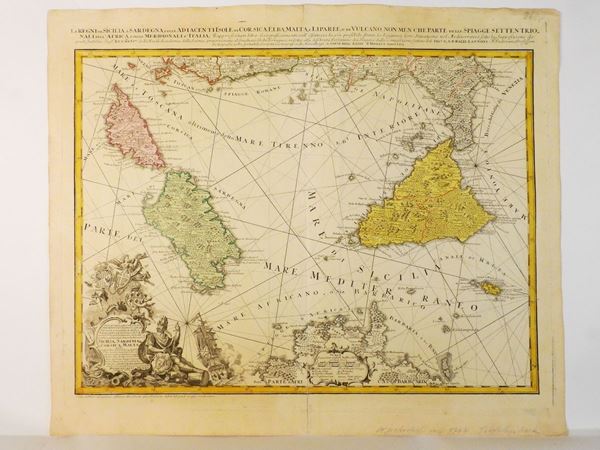 Giovanni Antonio Zannoni Rizzi - Li Regni di Sicilia e Sardegna, colle adiacenti Isole di Corsica, Elba, Malta, e Liparee, ...