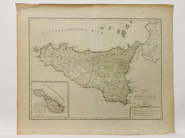 Frederich Goetze - Charte von Sicilien und Malta...