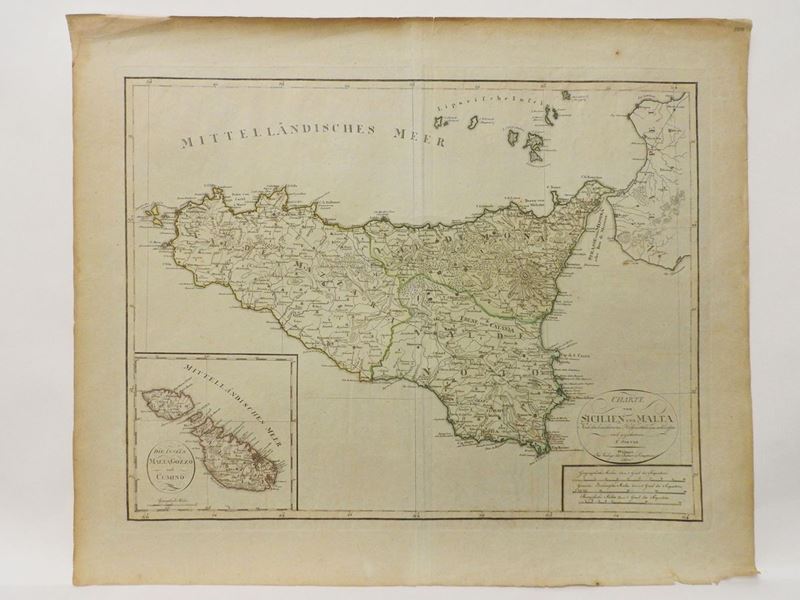 Frederich Goetze - Charte Von Sicilien Und Malta...