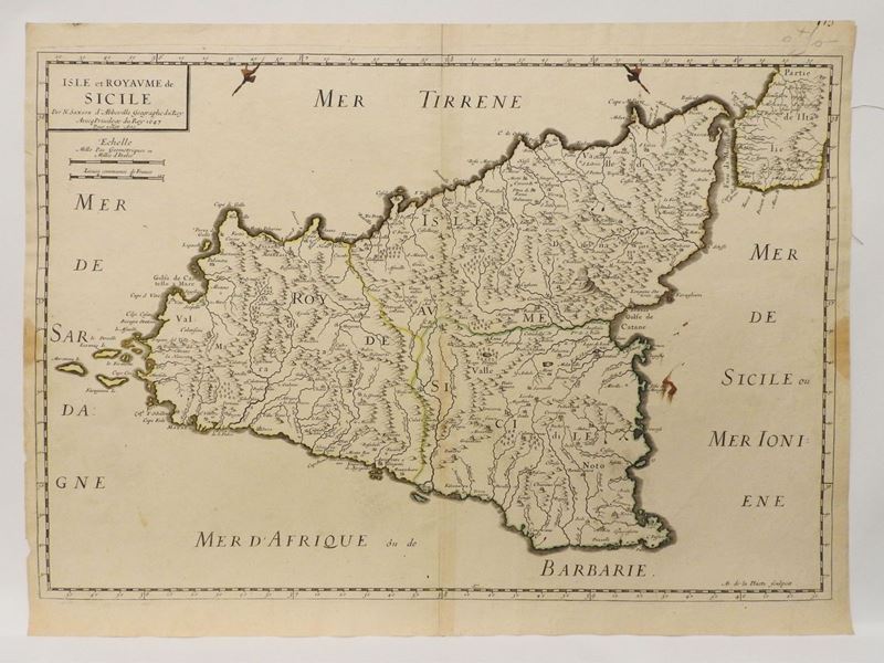 Nicolas Sanson D'abbeville - Isle Et Royaume De Sicile