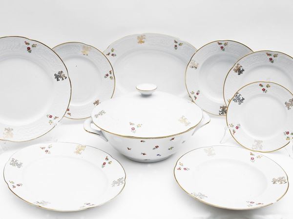 Polychrome porcelain dishes set, Richard Ginori
