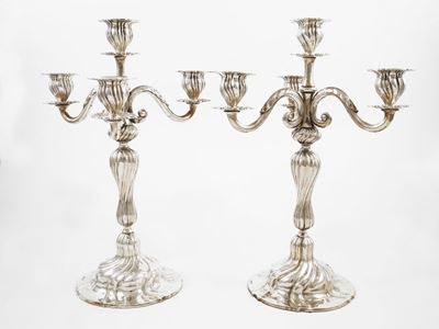 Coppia di Candelabri in Argento