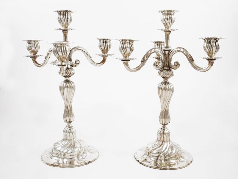Coppia di Candelabri in Argento