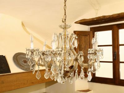 Lampadario in Metallo e Vetro