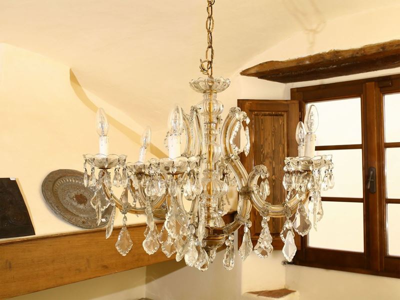 Lampadario in Metallo e Vetro